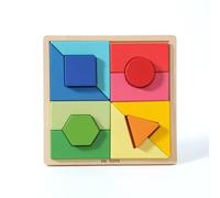 CoudarTitie Gioco di Incastro Geometrico in Legno per Bambini con Blocchi Colorati E Base Robusta per Insegnare Le Prime Nozioni di Geometria E Sviluppare Le