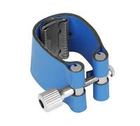CoudarTitie Legatura per Sassofono Legatura Clamp Fascetta Supporto Linguetta in Pelle E Metallo Regolabile con Vite Tenuta Stabile per Vibrazione Controllata, Blu