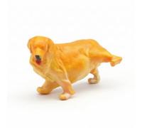 CoudarTitie Mini Cane in Miniatura Figura Cane Modellino Animale Diorama Resina Compatta per Allestimenti 1/64 con Realisticdatto a Scenari Urbani Parcheggi, Golden Retriever Che Urina