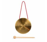 CoudarTitie Mini Gong da Percussione Portatile Gong Mano Strumento Ritmico Campana Orientale in Metallo con Battente in Legno Suono Chiaro Adatto a Educazione