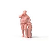 CoudarTitie Miniatura Passeggero Uomo con Valigia Figure in Resina con Cappuccio Pantaloni Corti E Occhiali per Diorama Paesaggi Urbani Modellismo, Modello Bianco