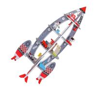 CoudarTitie Modello Astronave Giocattolo Set Costruzione Razzo Navicella Spaziale Legno Educativo Manuale Fantasia con Pezzi Impilabili Adatto per Gioco Bambini Aula Regalo Casa