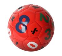 CoudarTitie Pallone da Calcio Gonfiabile in PVC 2 Resistente Pallone con Numeri e Simboli Aritmetici con Cuciture Rinforzate per attività Prescolastiche, Rosso