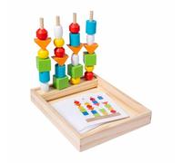 CoudarTitie Perline Educative Gioco di Impilamento in di Infilatura Puzzle di Ordinamento Introduzione a Forme E Colori con Sequenze Guidate Adatto per Asilo Attività Familiari