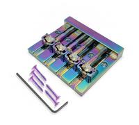 CoudarTitie Ponte per Basso a 4 Corde con Piastra Base in Metallo con Viti Visibili per Strumento Basso Elettrico con Supporto Corde Stabile E Accessori