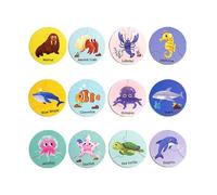 CoudarTitie Puzzle di Abbinamento, Giocattoli Educativi, Regalo, Pratico, Portatile, Multiuso, Puzzle per Bambini Piccoli, Set di Puzzle a Tema Animali, Scuola Ma, Animale Marino