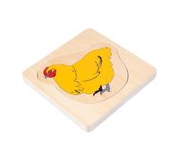 CoudarTitie Puzzle per Bambini in Legno con Ciclo Vitale, Puzzle Multistrato Progressivo, Giocattolo Educativo, Adatto a Bambini dai 4 agli 8 Anni, Regalo per, Gallina