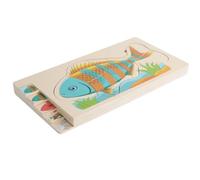 CoudarTitie Puzzle Pesce Bambini Gioco Educativo Legno Rompicapo Strati Sequenza Pezzi a Strati Incastri Guidati Apprendimento Tattile Coordinazione Occhio Mano