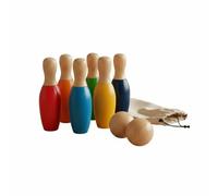 CoudarTitie Set Bowling in Legno Bambini Gioco Bowling Birilli Pallina Giocattolo Educativo Beechwood Solido con Superfici Lisce E Pittura Atossica Adatto a