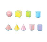 CoudarTitie Set Pieghevole da 9 Pezzi per Forme Geometriche, Set Dimostrativo 3D per Corpi Geometrici, Volume E Superficie, Giocattolo Educativo per