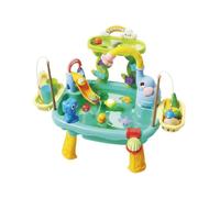 CoudarTitie Tavolo Gioco Sensoriale Acqua Bambini con Fontana Mobile E Figure Parco in Plastica Adatto a attività all’Aperto Gioco di Gruppo Stimolazione Creativa Interno, Blu