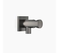 Coude de raccordement mural Dornbracht avec support de douche intégré, rosace carrée 60x60mm, 28490970-99, 28490970-99, Colorazione: scuro Platino opaco
