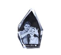 Coudf 3D Picture Cube Unico 3D Photo Crystal Photo Frame Testo Personalizzato Crystal Art Decor Regalo Fotografico Personalizzato Keepsake Per Uomini Donne Photo Cube Regali (Stile-3)