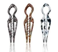couduan Grace, 3 forcine per capelli a forma di U, in acetato, per chignon e acconciature, per capelli spessi/fini/lunghi (3 colori scuri)