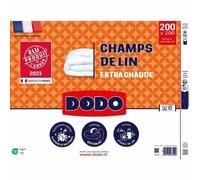 Piumino 200x200 cm DODO CHAMPS DE LIN - Caldo - 450G/m² - Piumino per 1-2 persone - Morbido e Caldo - Antiacaro Antibatterico