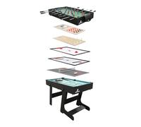 Cougar 16 in 1 Tavolo da gioco multifunzionale, nero, pieghevole | Tavolo da gioco multifunzionale con accessori inclusi | Multigioco con calcio balilla, biliardo, air hockey | 107 x 60,5 x 81 cm