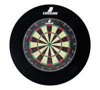 Cougar Bersaglio Professional con cornice - Nero | Include 6 freccette con punta in acciaio e tabellone segnapunti - Con materiale di fissaggio - Per casa - Ø45,5 cm
