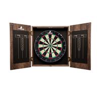 Cougar Bersaglio Professional con mobile marrone | Incl. 6 freccette con punta in acciaio e tabellone segnapunti - Con materiale di fissaggio - Per uso domestico - Ø 45,5 cm