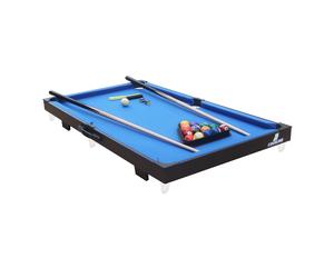 COUGAR - Biliardo Portatile Nero/Blu Mini | Spessore pavimento 12 mm, Rivestito con Panno di Velluto | Facile da Riporre, 2 anni di garanzia | Tavolo di Biliardo per Adulti e Bambini