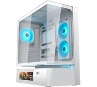Cougar CFV235 Vision - Case Mid-Tower - Bianco | 9,16″ LCD, ATX/CEB, high-airflow, 4 ventole ARGB PWM, GPU 430 mm, USB-C