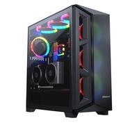 Cougar DarkBlader X5 RGB Distinctive RGB Mid-Tower Case con flusso d'aria superiore, 3 ventole ARGB VK120 e un pannello sinistro in vetro temperato trasparente CGR-5UM3TB-X5-RGB