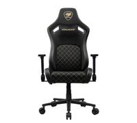 COUGAR Defensor - Sedia da gioco PushBack, braccioli pieghevoli 4D, tasca posteriore, similpelle Hyper-Dura, tessuto in finto lino, cuscino cervicale, cilindro di sollevamento a gas, silenziosa