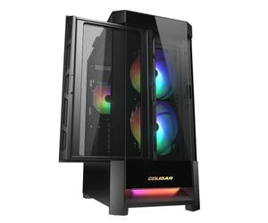 COUGAR GAMING - Custodia per PC GAMING | DUOFACE PRO RGB + 2 PANNELLI NERO - Montaggio senza attrezzi - Filtro antipolvere - Include 4 ventole ARGB da 120 mm