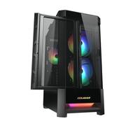 COUGAR Gaming | Custodia per PC Gaming | DUOFACE RGB + 2 pannelli Nero - Assemblaggio senza attrezzi - Filtro antipolvere - Incluso 3 ventilatori ARGB da 120 mm