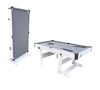 Cougar Hustle XL Tavolo da biliardo 6ft pieghevole Bianco/Grigio | Tavolo da biliardo pieghevole incl accessori | Dimensioni: 182,9x91,4x78,7 cm