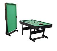 Cougar Hustle XL Tavolo da biliardo 6ft pieghevole nero/verde | Tavolo da biliardo pieghevole incl accessori | Dimensioni: 182,9x91,4x78,7 cm.
