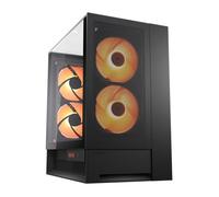 COUGAR OmnyX Mid-Tower ATX - Case per PC panoramico simmetrico - Massimo flusso d'aria - 4 ventole preinstallate da 160 mm - Vetro temperato su 3 lati - Compatibilità scheda madre con connettore