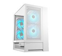 COUGAR OmnyX Mid-Tower ATX Symmetrical Panoramic PC Case - Massimo flusso d'aria - 4 ventole preinstallate da 160 mm - Scheda madre con connettore inverso - Cavo a visibilità zero - Bianco