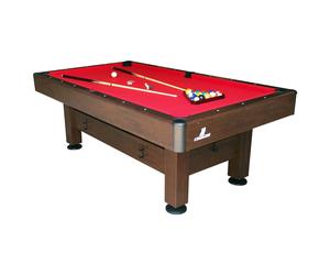 Cougar Saphir tavolo da biliardo 7ft in marrone e rosso | Altezza regolabile e accessori inclusi | Tavolo da biliardo per adulti