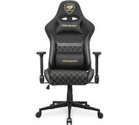 COUGAR Sedia da gaming Armor One V2 Gold F, superficie in tessuto, braccioli pieghevoli 4D, reclinabile a 155°, regolazione dell'altezza del pistone, supporto fino a 120 kg, nero e oro
