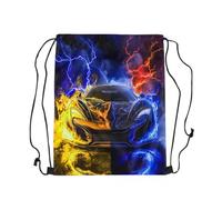 Coulisse Borsa Auto da Corsa Gialla E Blu Large Capacity Sacca con Coulisse Traspirante Drawstring Backpack per Pallavolo Basket Calcio