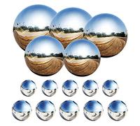 Counius 15 Pcs Sfere Decorative da Giardino Sfera da Osservazione in Acciaio Inox 25-120 mm Sfera da Giardino Riflettente Lucidata a Specchio Sfere Galleggianti per Laghetto Globo Senza Cuciture