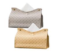 Counius 2 Pezzi Porta Fazzoletti in Pelle,Porta Fazzoletti Rettangolare, Scatola di Fazzoletti Cosmetici,Scatola Porta Salviette In Design Moderno Portafazzoletti Per Casa,Ufficio,Ristorante,Auto