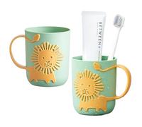 Counius Porta Spazzolino Bambini,2 Pezzi Porta Bicchieri di Plastica,Porta Spazzolini Bagno Accessori Organizer e Porta Spazzolini Per Dentifricio Spazzolino Da Denti Bevande Bagno