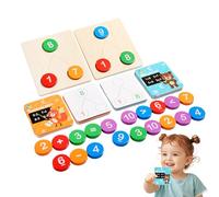 Count & Match Wooden Set - Kindergarten Math Games | Kids Counting Math Manipulatives Game | Wooden Educational Toys Motor Skill Learning | Activities for Toddler Preschool Girls Accessory