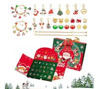 Countdown bis Weihnachten - Ciondolo per orecchini e bracciali con charm, set di collane natalizie 24 giorni, per San , giorno del Ringraziamento, Halloween, feste stagionali, bambini