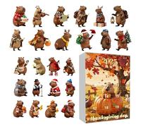 Countdown Buddy - Capybara Ornament 2D Acrylic, 24 Days Calendar Display, Holiday Seasonal Decor Accent, Festive Fun for Home Kids Teens Adults, Celebration Accessories, Thanksgiving Easter