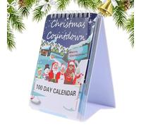 Countdown Calendar, 100-Day Tear-Off Christmas Advent Chart, Interactive Wall Art 10 x 16,5 x 3 cm, for Teens Kids Boys Girls, 2025 Holiday Desk Centerpiece Home Decor Interactive