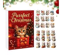 Countdown Calendar 2026 24-Day Cute Acrylic Cat 2D Decrative Cat Ornaments