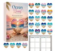 Countdown Calendar - 24 Day Acrylic Heart Pendant Beach Holiday Set