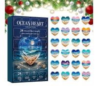 Countdown Calendar - 24 Day Acrylic Heart Pendant Beach Holiday Set