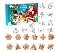 Countdown Calendar | 24 Days Christmas Holiday Countdown Box | Brain Teaser Puzzle Toys For Kids Adults | Stocking Stuffers Gift Idea For Winter Holiday Celebration, Party, Family Gathering, Vacation