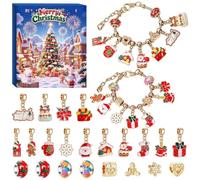 Countdown Calendar Bracelet - Christmas Reindeer Charm, DIY Beaded Jewelry