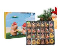 Countdown Calendar - Capybara Figurine 24 Day Display, Fun Holiday Countdown Decoration | Christmas Calendar For Home, Bedroom, Living Room, Apartment, School, Family Gathering Event Celebration