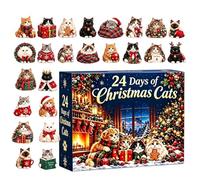 Countdown Calendar Christmas - 2026 2D Flat Acrylic Kitten Ornaments | Countdown Calendar Christmas 2026 | 2D Flat Acrylic Kitten Ornaments | Christmas Countdown Cat Ornaments | For Adults Kid