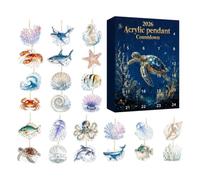 Countdown Calendar Christmas 2D - Cute Sea Animal Acrylic Ornaments Kawaii